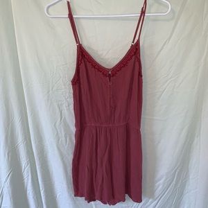 Sky and Sparrow Pink Romper with Lace Medium